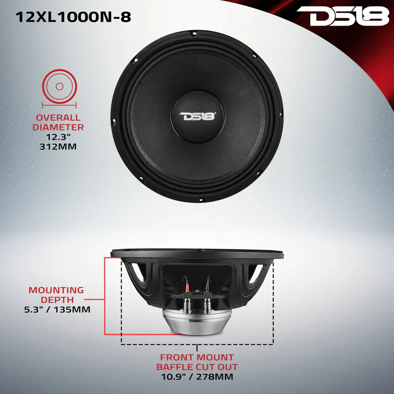 12XL1000N-8 XL 12" Mid-Range Loudspeaker 8-Ohm with Neodymium Magnet 500 Watts RMS - Image 7