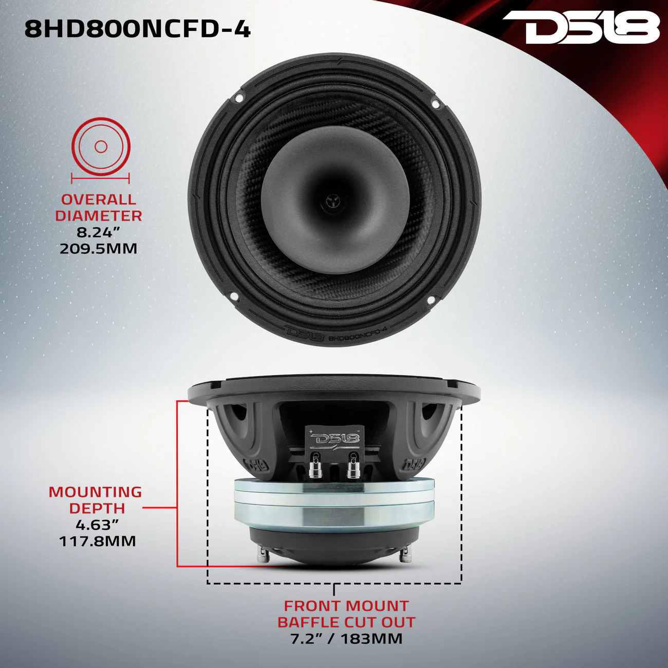 8HD800NCFD-4 Neodymium Coaxial Hybrid Mid-Bass Water resistant - Image 7