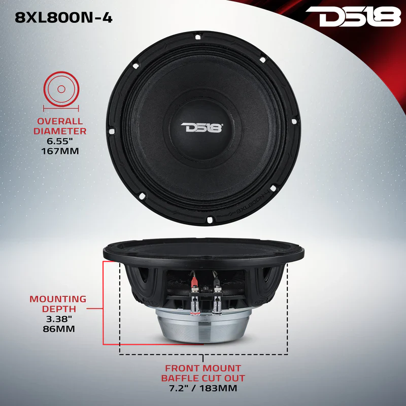 8XL800N-4 XL 8" Mid-Range Loudspeaker 4-Ohm With Neodymium Magnet 400 Watts RMS - Image 7