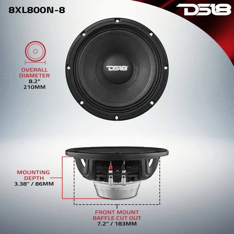 8XL800N-8 XL 8" Mid-Range Loudspeaker 8-Ohm with Neodymium Magnet 400 Watts RMS - Image 7