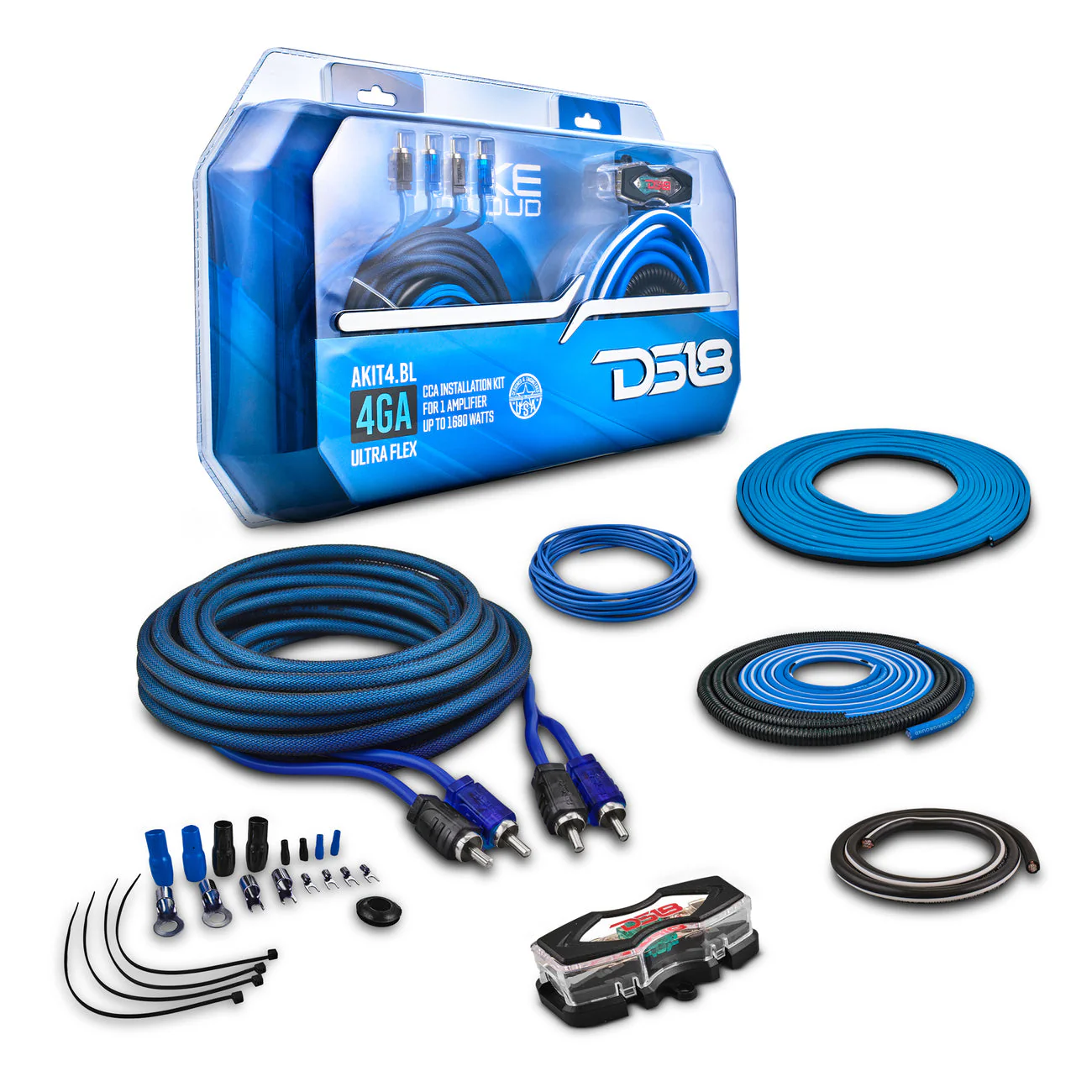 AKIT4.BL 4-GA Amplifier Installation Kit -Blue - Image 3