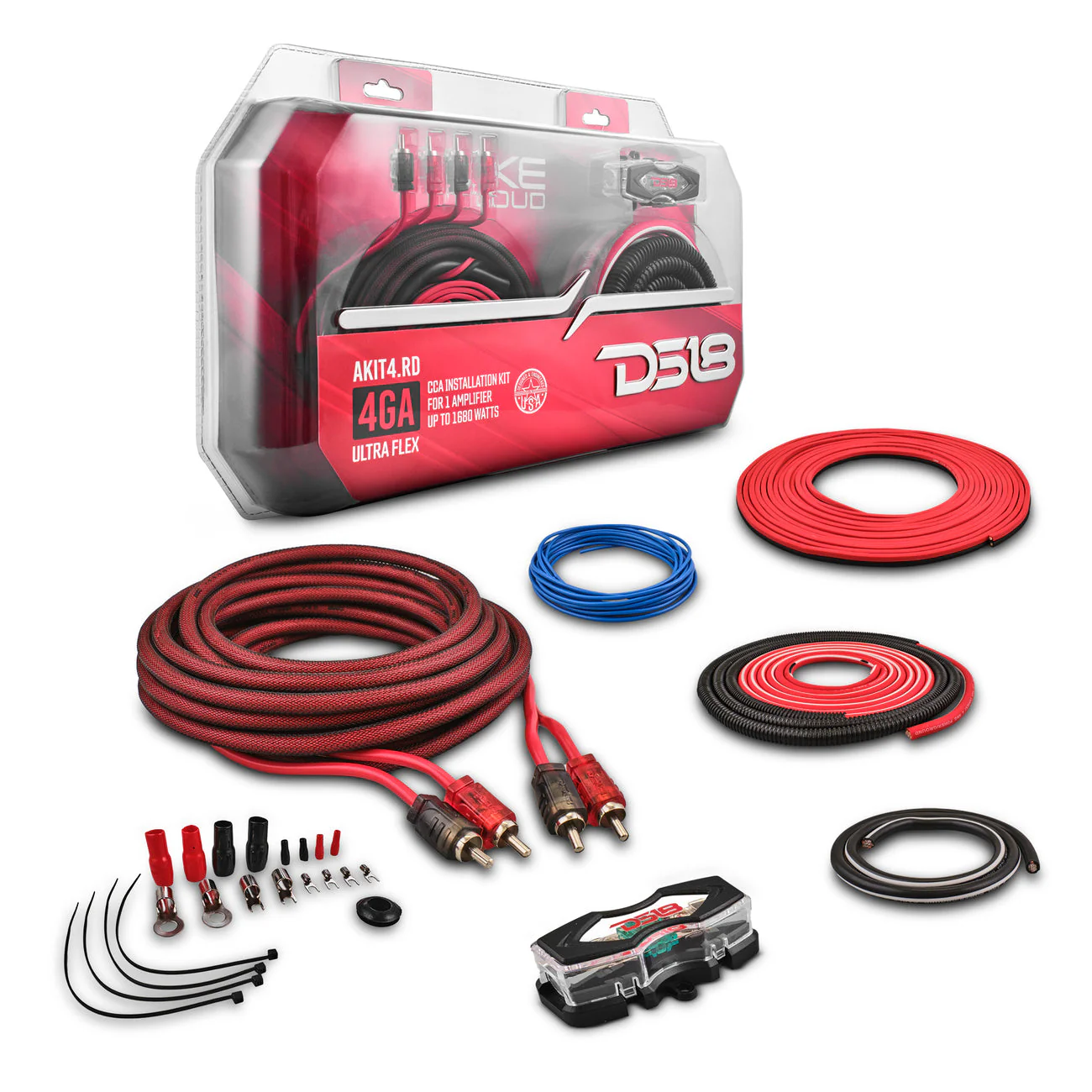 AKIT4.RD 4-GA Amplifier Installation Kit -Red - Image 3