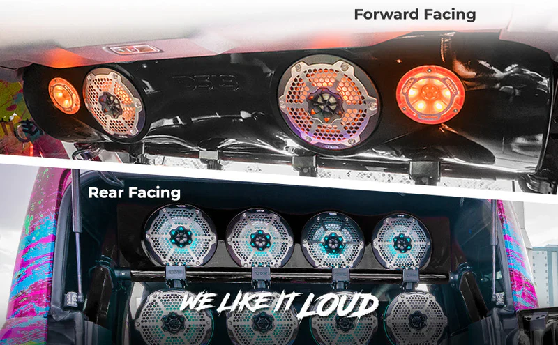 BRO-SBAR/BK Ford Bronco 6th Gen 4-Door Overhead Bar System fits 4 x 8" speakers + 2 x 6.5" Speakers and 2 x 3.78" Tweeters - Image 4