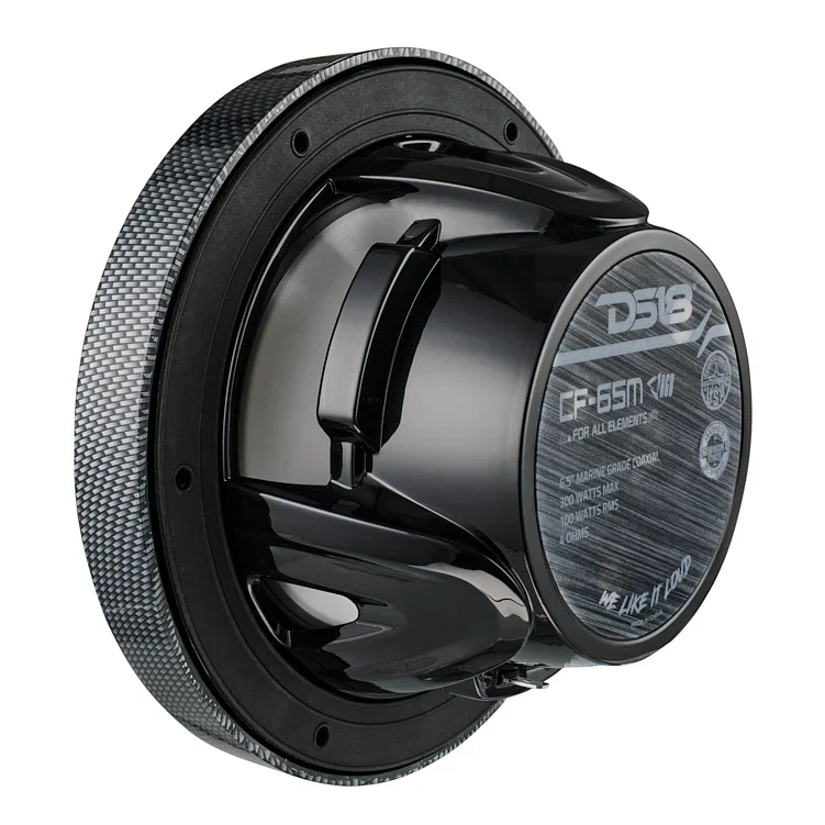 CF-65M NXL 6.5" 2-Way Coaxial Marine Speaker With LED RGB Lights 100 Watts Rms 4-Ohm - Black Carbon Fiber - Image 3