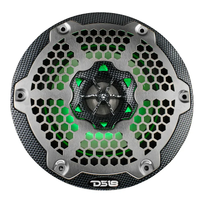 CF-65M NXL 6.5" 2-Way Coaxial Marine Speaker With LED RGB Lights 100 Watts Rms 4-Ohm - Black Carbon Fiber - Image 5