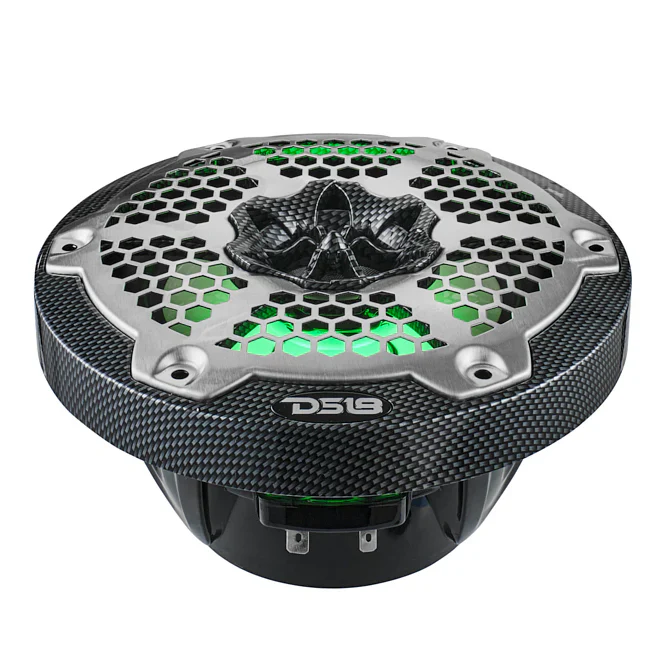 CF-65M NXL 6.5" 2-Way Coaxial Marine Speaker With LED RGB Lights 100 Watts Rms 4-Ohm - Black Carbon Fiber - Image 6