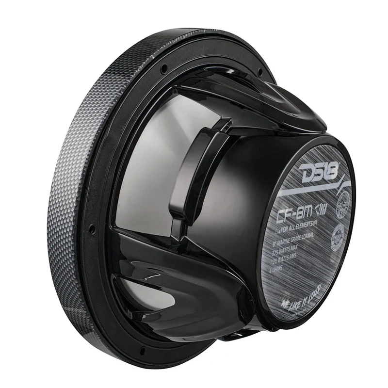 CF-8M NXL 8" 2-Way Coaxial Marine Speaker With LED RGB Lights 125 Watts Rms 4-Ohm - Black Carbon Fiber - Image 2