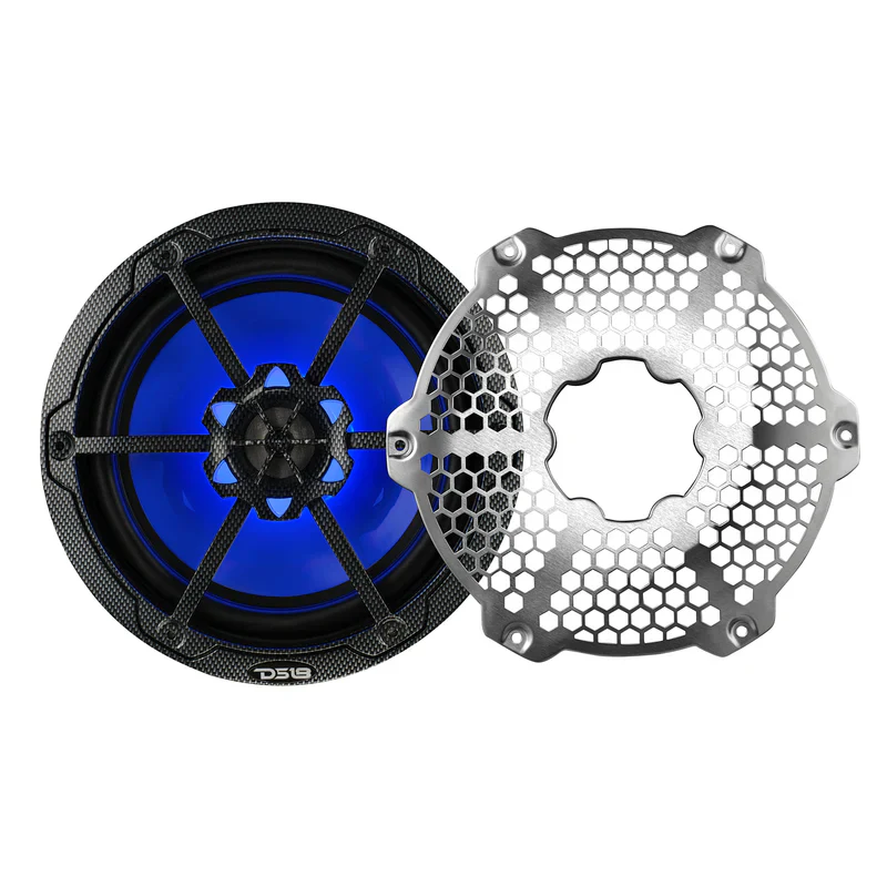 CF-8M NXL 8" 2-Way Coaxial Marine Speaker With LED RGB Lights 125 Watts Rms 4-Ohm - Black Carbon Fiber - Image 3