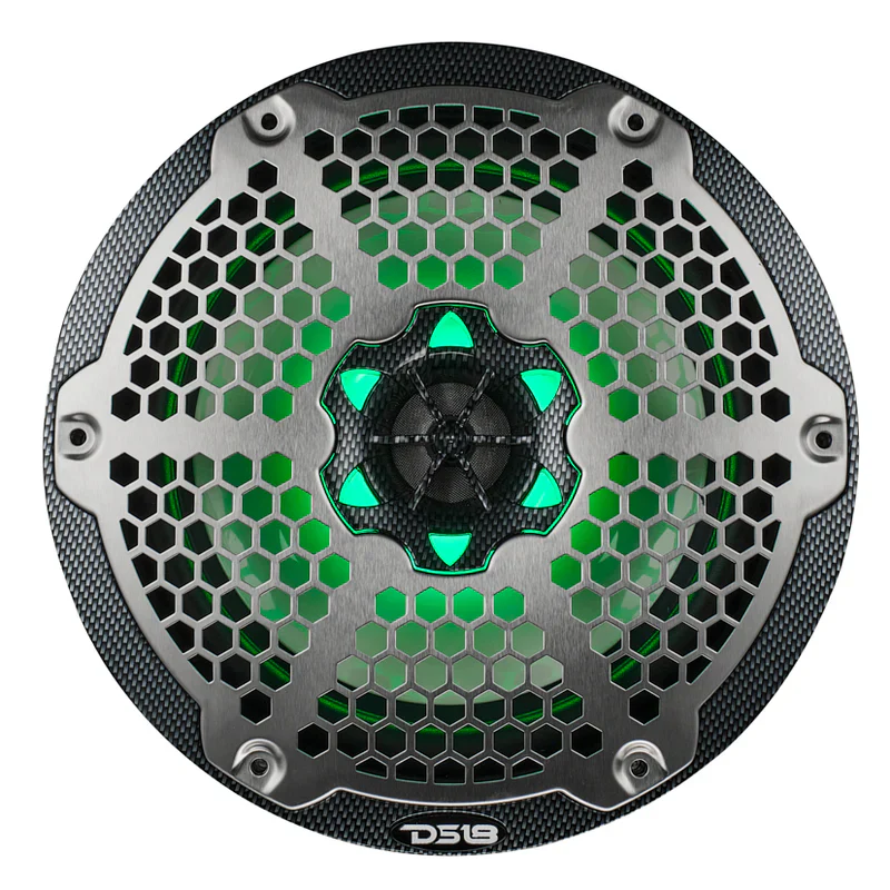 CF-8M NXL 8" 2-Way Coaxial Marine Speaker With LED RGB Lights 125 Watts Rms 4-Ohm - Black Carbon Fiber - Image 4
