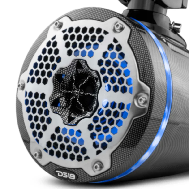 CF-X6TPNEO NXL 6.5" Neodymium Marine and Powersports Towers with Built-in Passive Radiator, 1" Driver and LED RGB Lights 150 Watts Rms -Black Carbon Fiber - Image 4