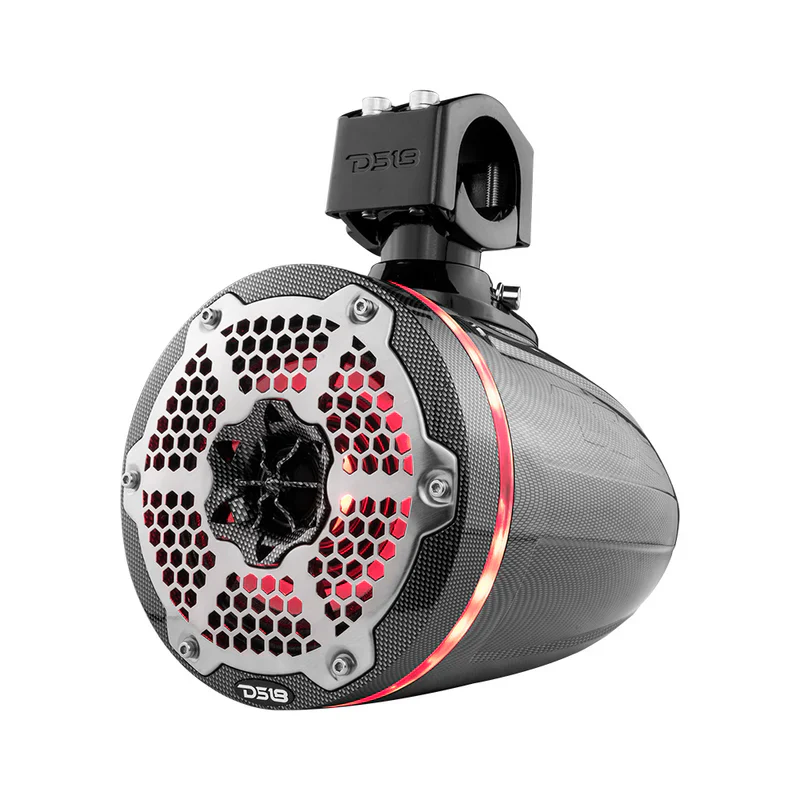 CF-X6TPNEO NXL 6.5" Neodymium Marine and Powersports Towers with Built-in Passive Radiator, 1" Driver and LED RGB Lights 150 Watts Rms -Black Carbon Fiber - Image 6