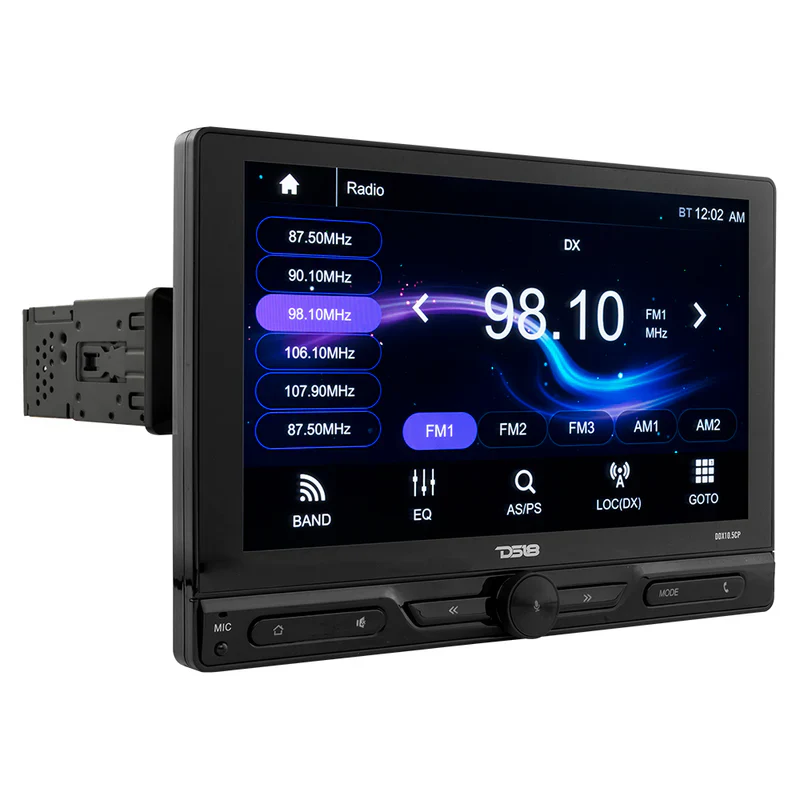 DDX10.5CP 10.5" Floating Adjustable Modular Touchscreen Mechless Single-DIN Head Unit with Bluetooth, Apple Car Play, Android Mirror Link, USB, AUX, SD, AM, FM - Image 2