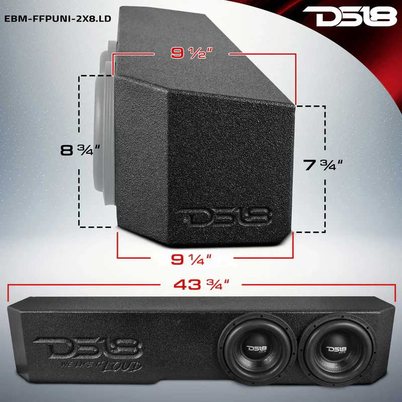 EBM-FFPUNI-2X8.LDPKG Universal Dual 8” Ported Subwoofer Enclosure - Image 2