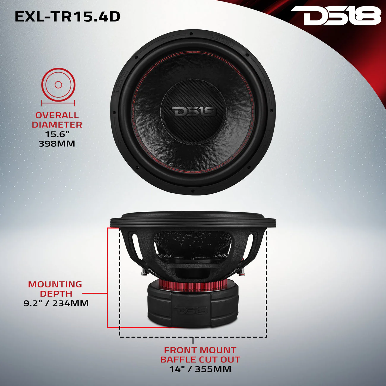 EXL-TR15.4D 15” Subwoofer Triple Stack with Reinforced Cone 2500 Watts RMS 4” Dvc 4-Ohm - Image 7