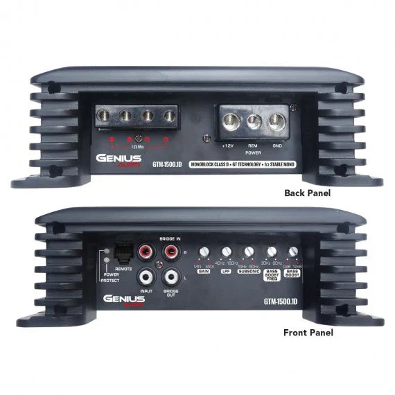 GTM-1500.1D COMPACT DIGITAL AMPLIFIER 1 CHANNEL GTM SERIES 3000 WMAX / 1500 WRMS X 1 CH STABLE 1 OHM MONO - Image 2