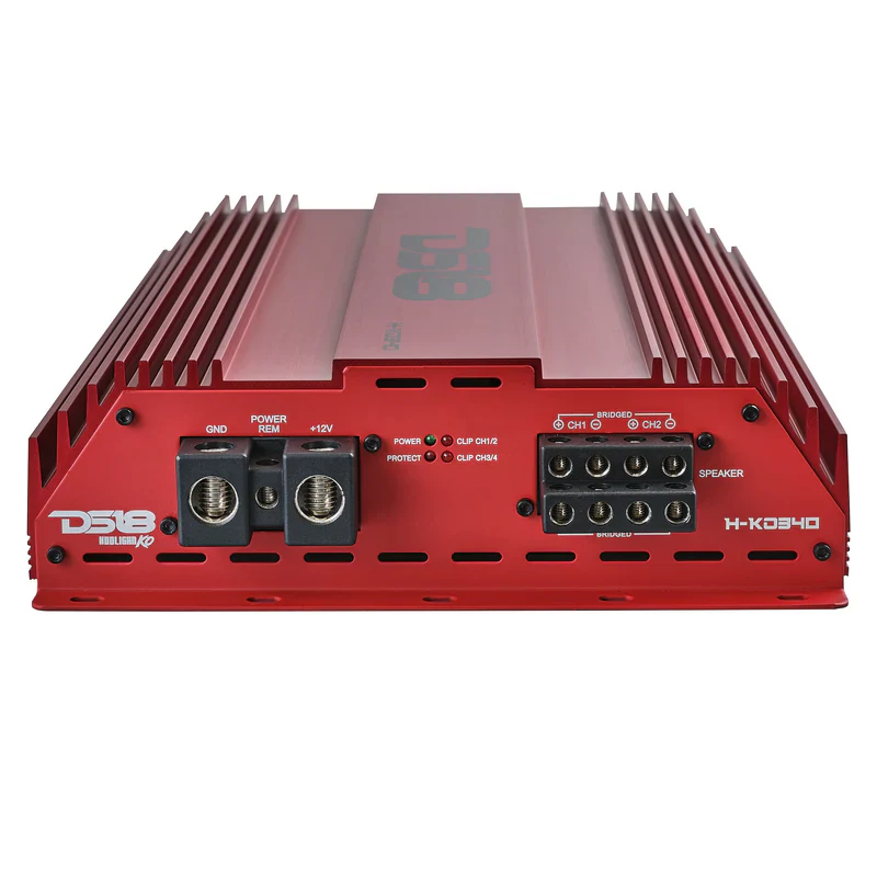 H-KO340/RD HOOLIGAN KO Full Range Class D 4-Channel Amplifier 4 x 300 Watts Rms @ 4-Ohm Made In Korea - Image 4