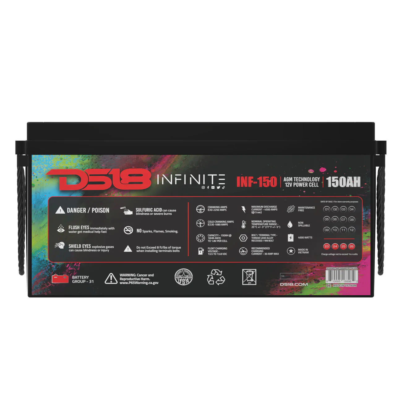 INF-150AH INFINITE 150 AH AGM Power Cell Battery - Image 5