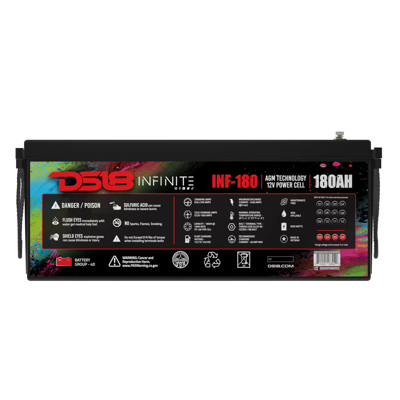 INF-180AH INFINITE 180 AH AGM Power Cell Battery - Image 5