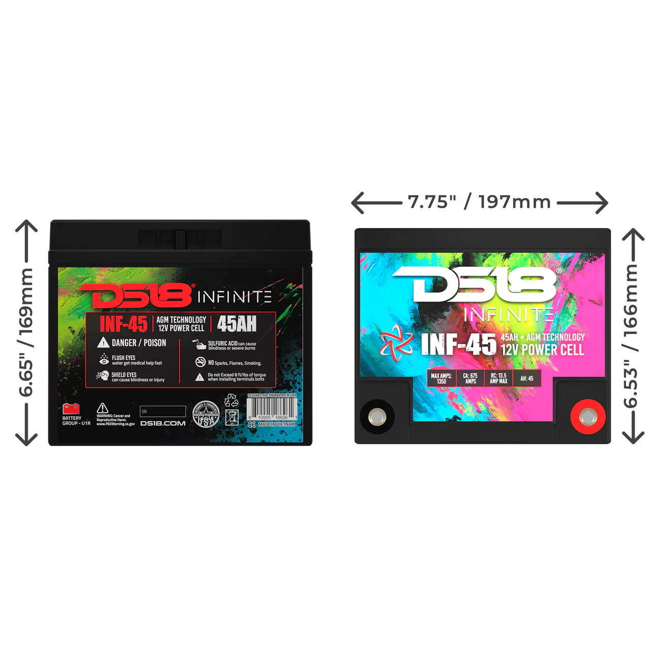 INF-45AH INFINITE 45 AH AGM Power Cell Battery - Image 2