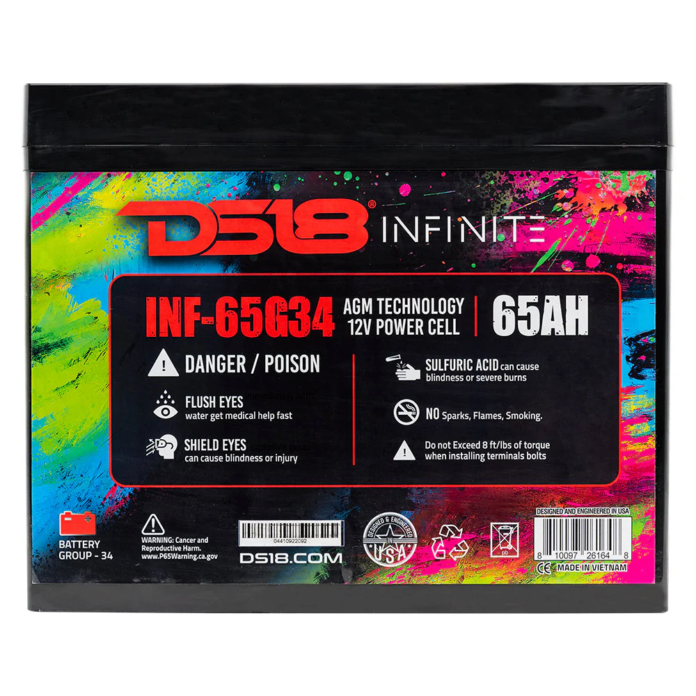 INF-65G34AH INFINITE 65 AH 2000 Watts AGM Group 34 Power Cell 12 Volt Battery - Image 6