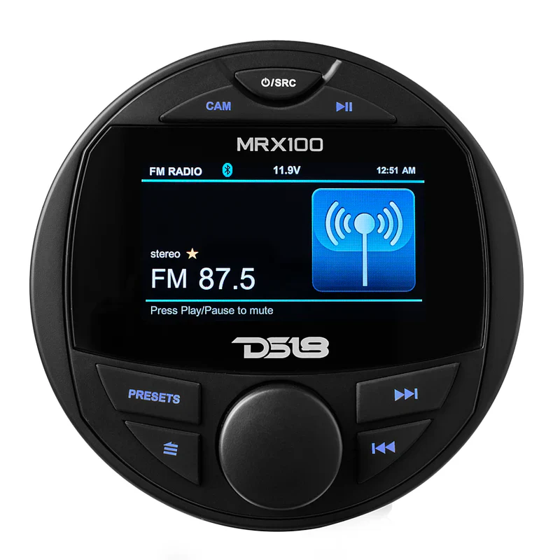 MRX100 Marine and Powersports Headunit 3" Color TFT screen , 2 Zones, 4 volts Output, BT, RDS 4 X 50 Watts - Image 3