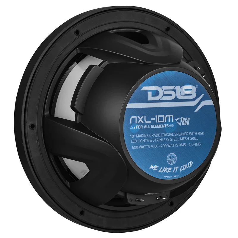 NXL-10M/BK NXL 10" 2-Way Coaxial Marine Speaker With LED RGB Lights 200 Watts Rms 4-Ohm -Black - Image 9