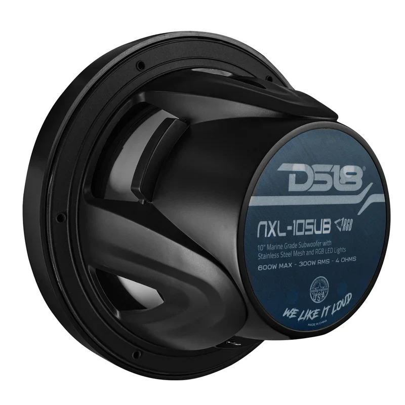 NXL-10SUB/BK NXL 10" Marine Subwoofer with RGB LED Lights 300 Watts Rms SVC 4-Ohm - Black - Image 3