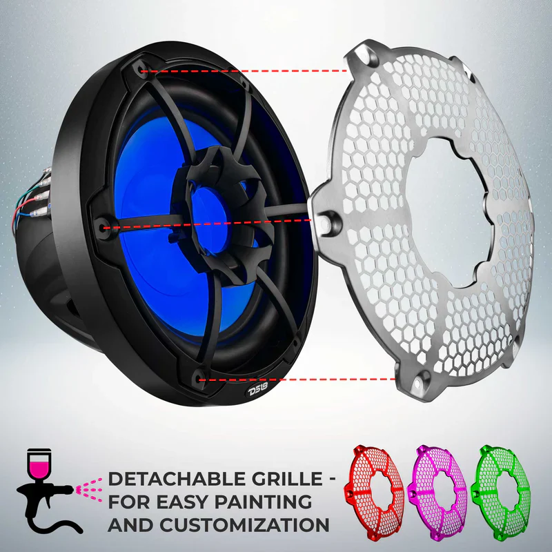 NXL-10SUB/BK NXL 10" Marine Subwoofer with RGB LED Lights 300 Watts Rms SVC 4-Ohm - Black - Image 9