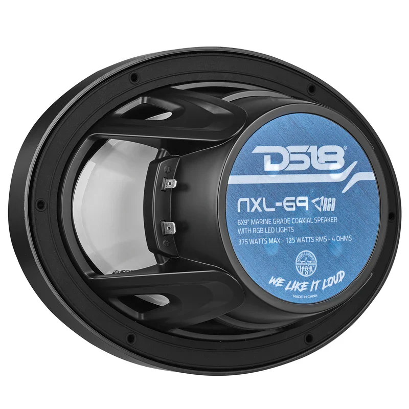 NXL-69/BK NXL 6x9" 2-Way Coaxial Marine Speaker With LED RGB Lights 125 Watts Rms 4-Ohm -Black - Image 2