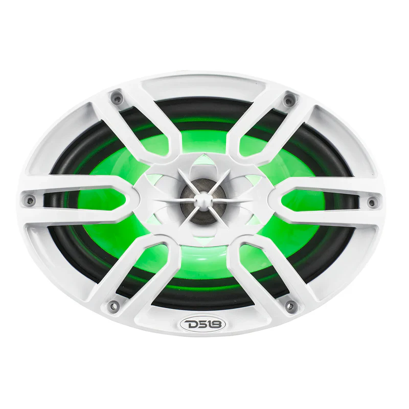 NXL-69/WH NXL 6x9" 2-Way Coaxial Marine Speaker With LED RGB Lights 125 Watts Rms 4-Ohm -White - Image 2