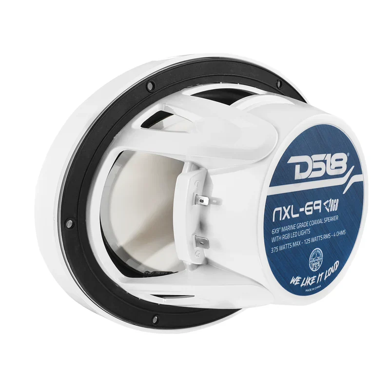 NXL-69/WH NXL 6x9" 2-Way Coaxial Marine Speaker With LED RGB Lights 125 Watts Rms 4-Ohm -White - Image 3