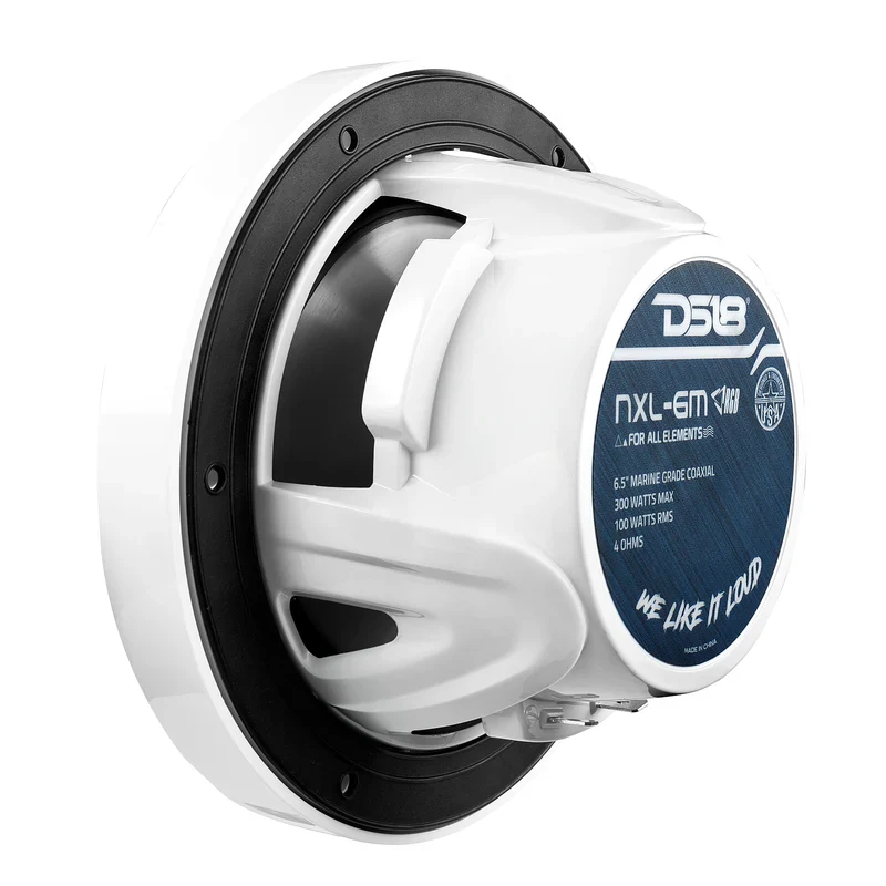 NXL-6M/WH NXL 6.5" 2-Way Coaxial Marine Speaker With LED RGB Lights 100 Watts Rms 4-Ohm - White - Image 4
