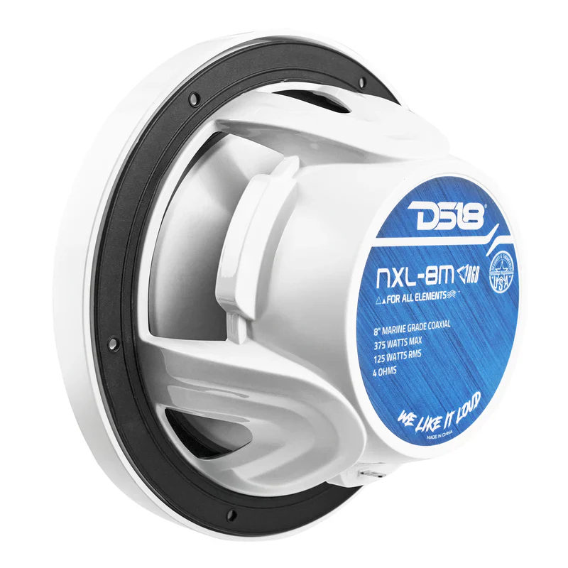 NXL-8M/WH NXL 8" 2-Way Coaxial Marine Speaker With LED RGB Lights 125 Watts Rms 4-Ohm -White - Image 3