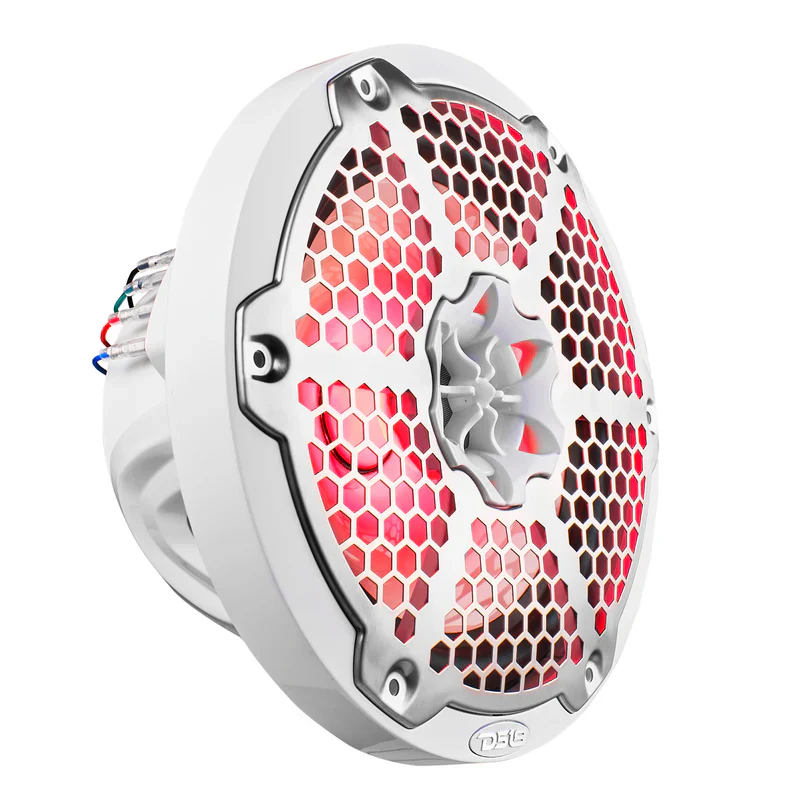 NXL-8M/WH NXL 8" 2-Way Coaxial Marine Speaker With LED RGB Lights 125 Watts Rms 4-Ohm -White - Image 9