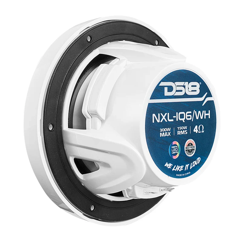 NXL-IQ6/WH NXL 6.5" 2-Way Coaxial Marine Speaker With Digital Led Lights And Bullet Tweeter 150 Watts 4-Ohm - Image 3