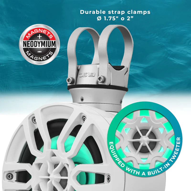 NXL-PS6W NXL 6.5" Pod 300w Speaker with Integrated RGB LED Lights (Pair) - Perfect For Jet Skis - Image 3