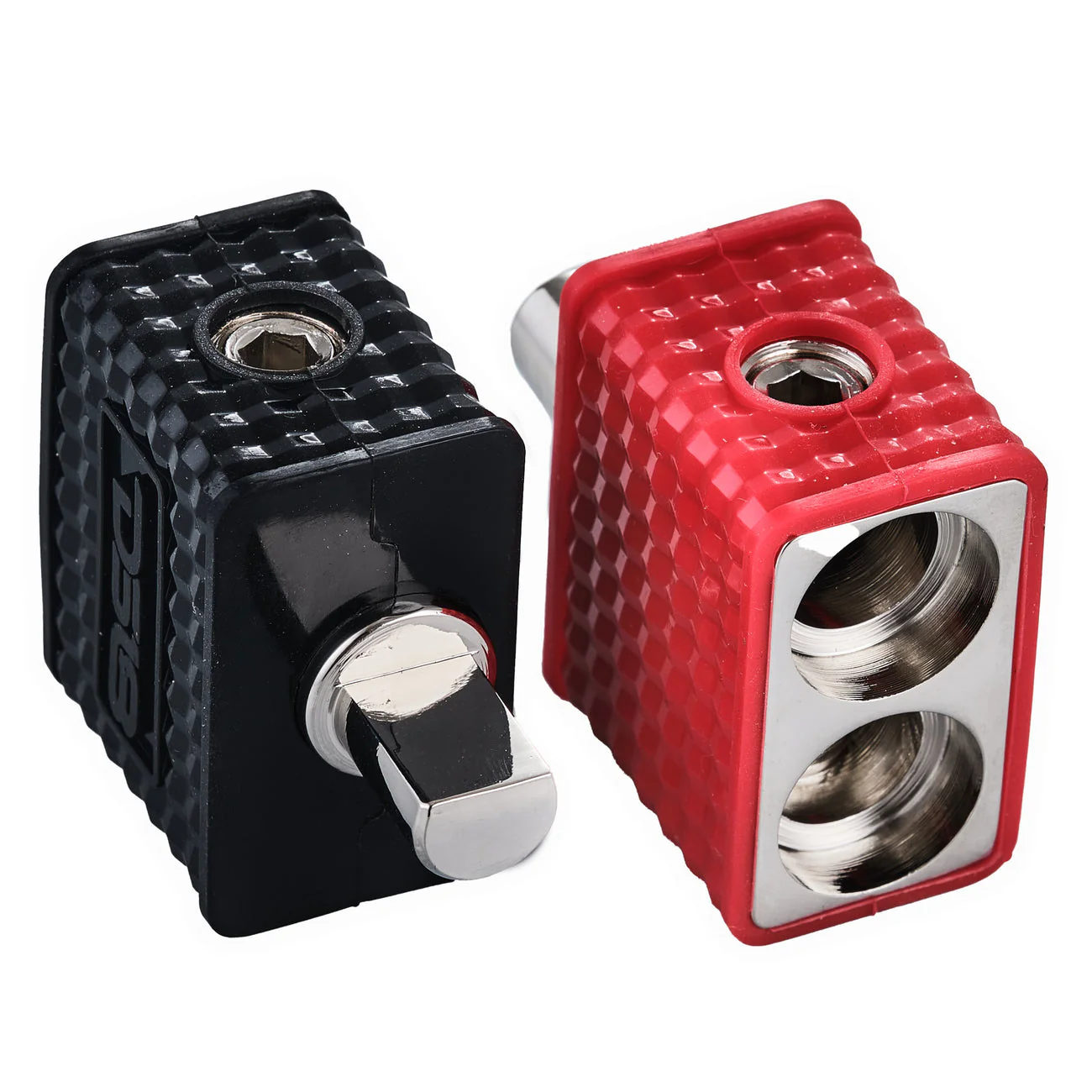 PID0/0 Dual 1/0-GA to 1/0-GA Amp Input Reducers with Offset Stub and Silicone Cover - Image 2