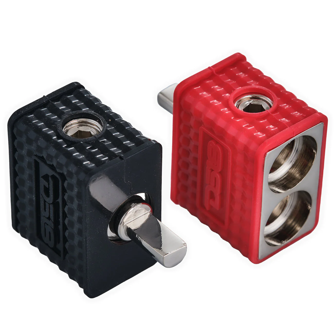 PID0/4 Dual 1/0-GA to 1/4-GA Amp Input Reducers with Offset Stub and Silicone Cover - Image 3
