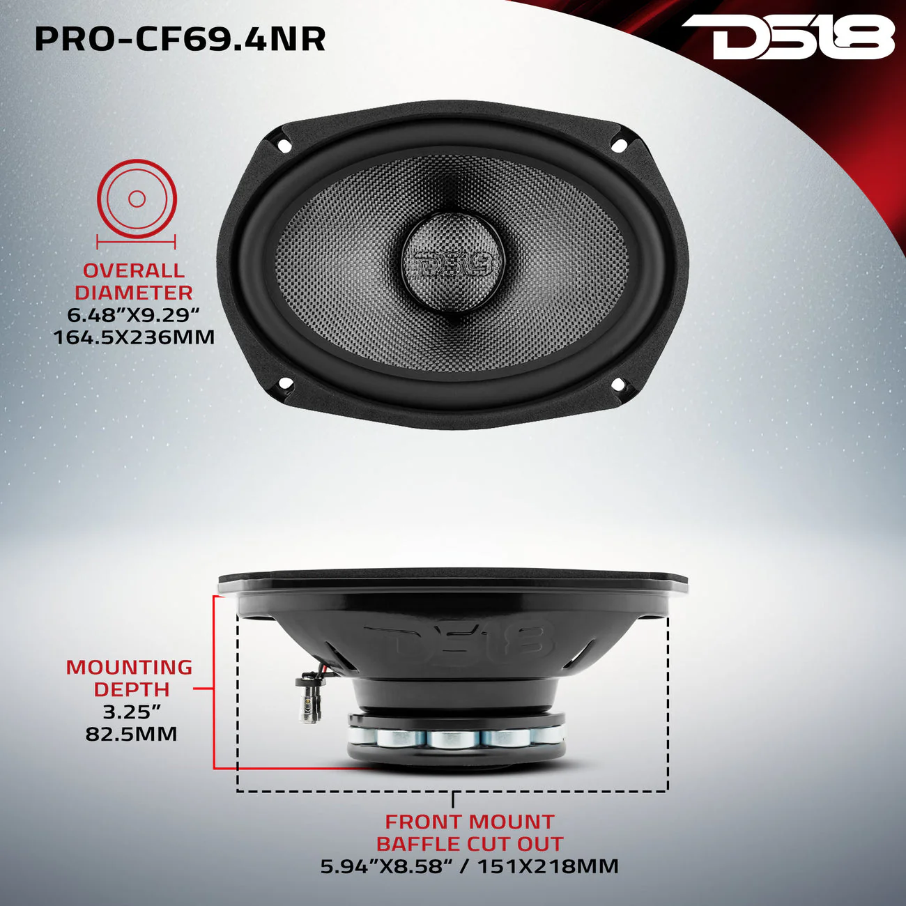 PRO-CF69.4NR Neodymium Carbon Fiber Water resistant Cone Mid-Bass Loudspeaker 300 Watts Rms 4-Ohm - Image 7