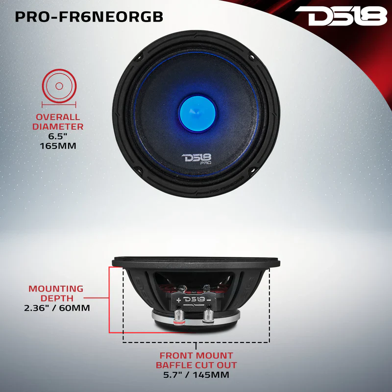 PRO-FR6NEORGB 6.5" Full-Range Loudspeaker with RGB LED Bullet 225 Watts Rms Neodymium Magnet - Image 3