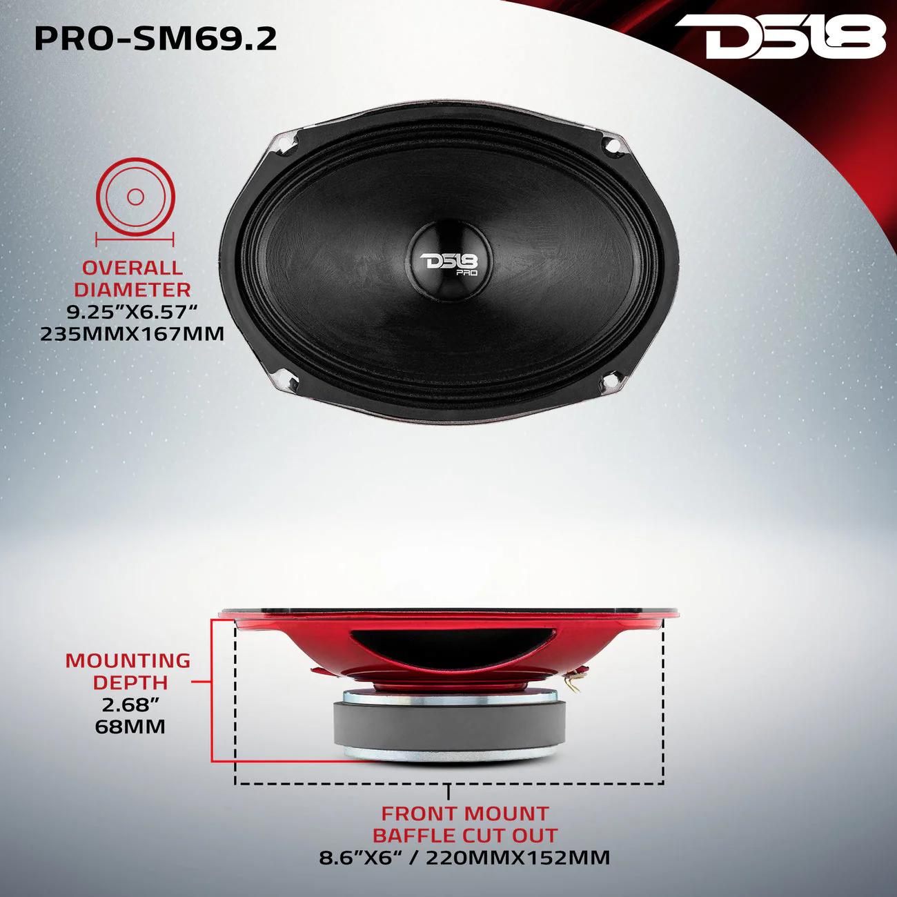 PRO-SM69.2 Shallow Water resistant Mid-Range Loudspeaker 250 Watts Rms 2-Ohm - Image 7