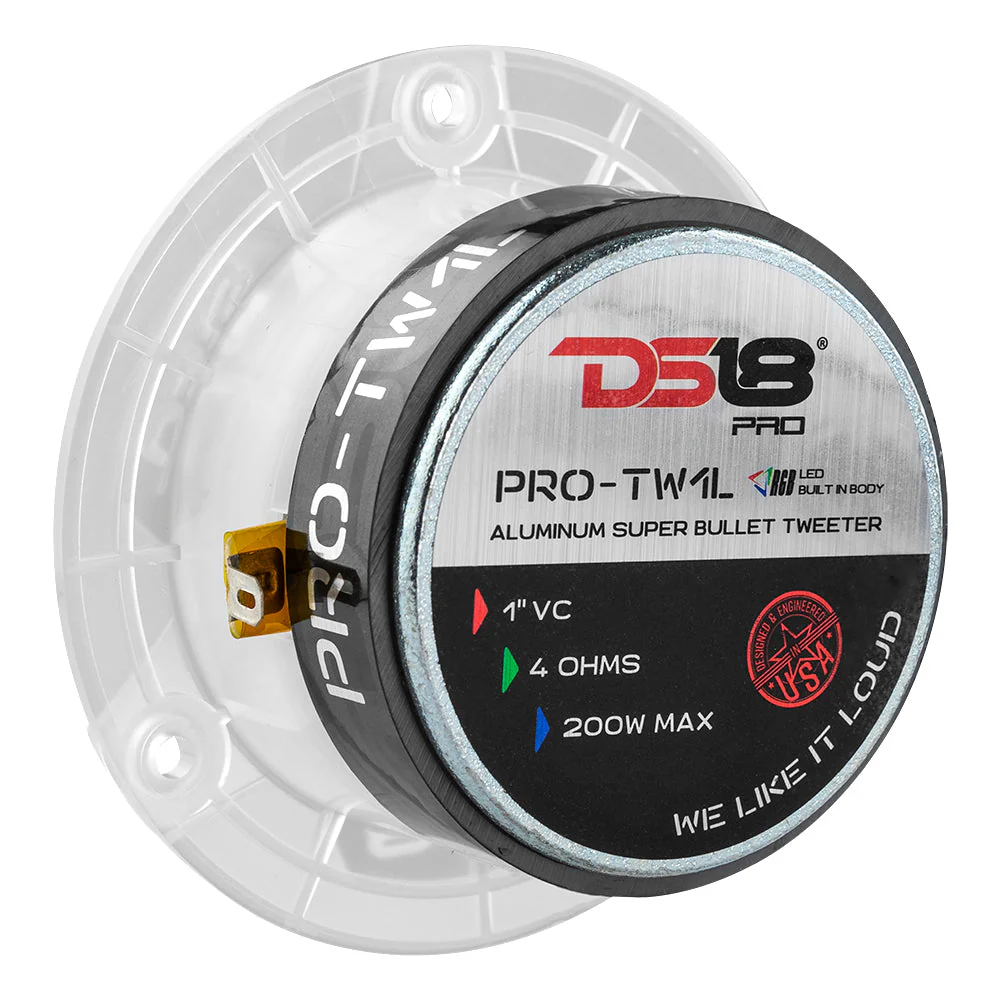 PRO-TW1L 3.8" Super Bullet Tweeter 120 Watts 1" Aluminum 4-Ohm Vc with RGB LED Lights - Image 6