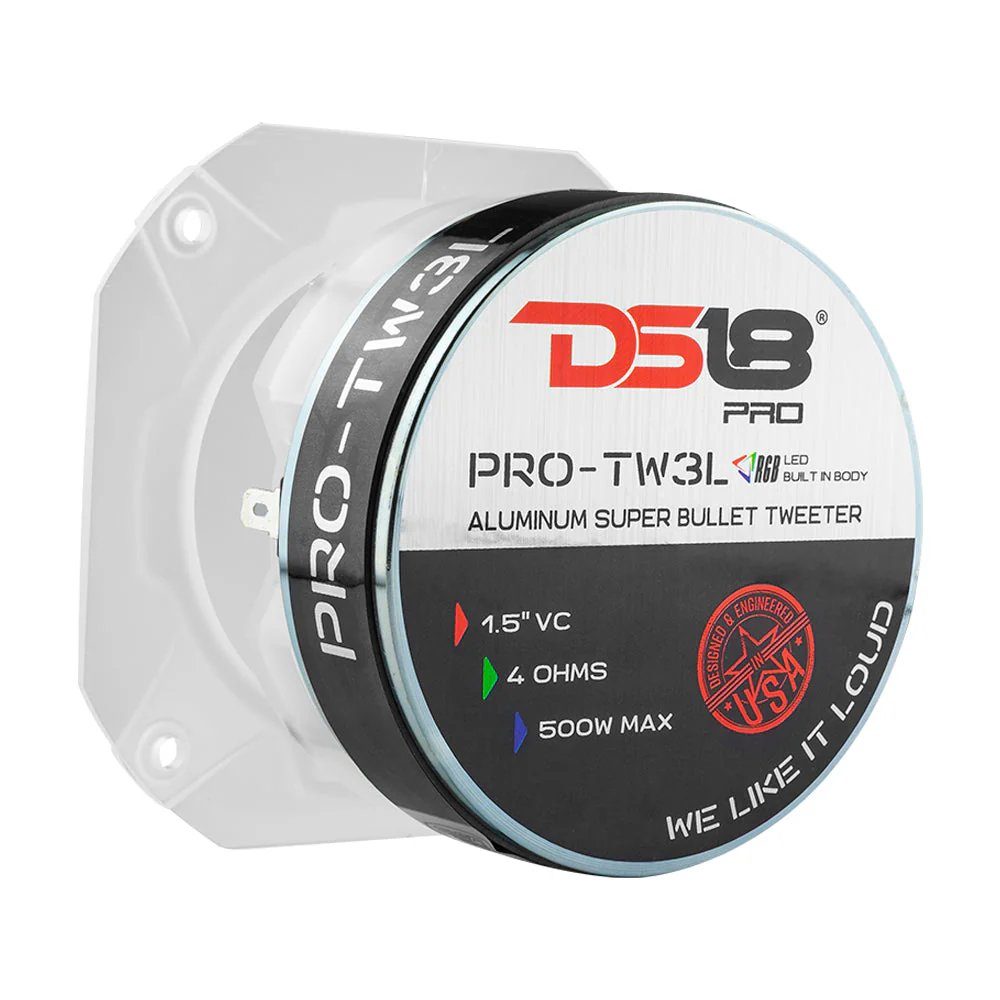PRO-TW3L 4" Super Bullet Tweeter 250 Watts 1.5" Titanium 4-Ohm Vc with RGB LED Lights - Image 4