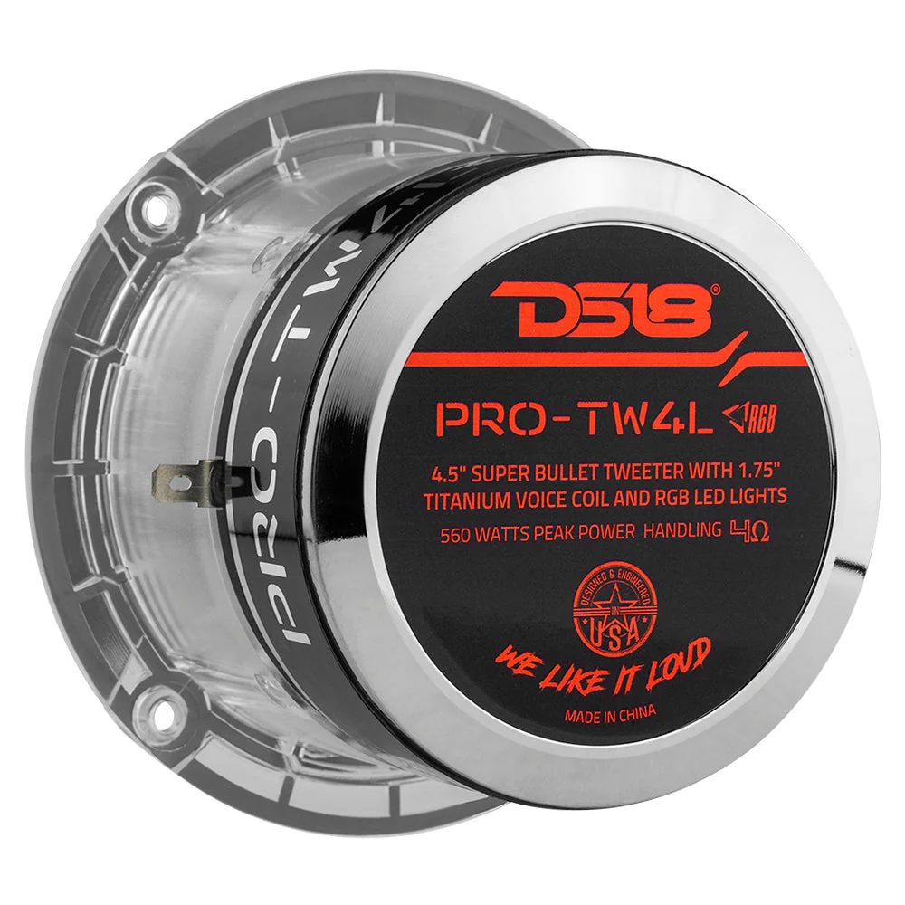 PRO-TW4L 4.5" Super Bullet Tweeter 280 Watts 1.75" Titanium 4-Ohm Vc with RGB LED Lights - Image 5