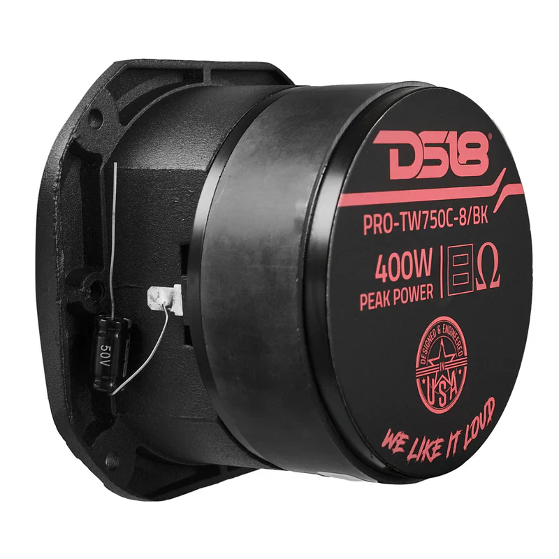 PRO-TW750C-8/BK 4" Super Bullet Tweeter with 1.5" Titanium Voice Coil and Oversized Ferrite Magnet 200 Watts 8-Ohm - Image 2