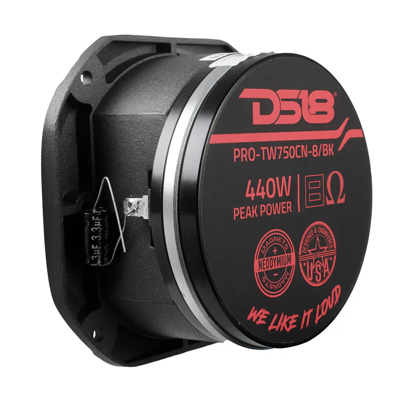 PRO-TW750CN-8/BK 4" Super Bullet Tweeter with 1.5" Titanium Voice Coil Neodymium Magnet 220 Watts 8-Ohm - Image 3