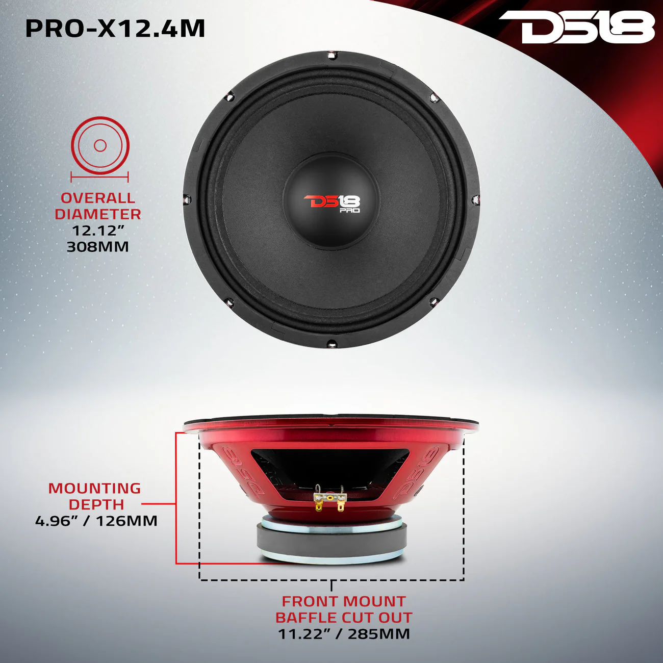 PRO-X12.4M Mid-Range Loudspeaker 450 Watts Rms 4-Ohm - Image 7