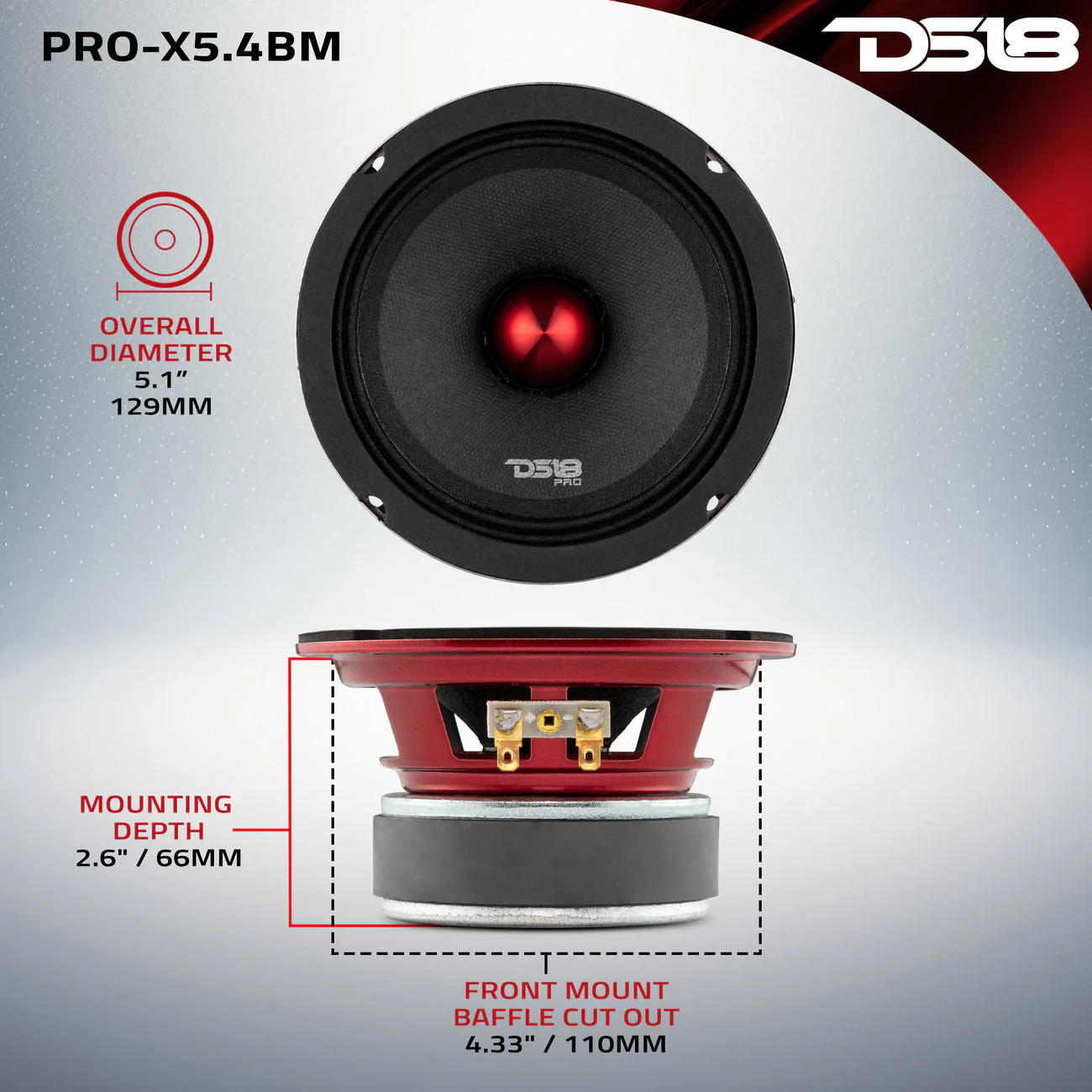 PRO-X5.4BM Mid-Range Bullet Loudspeaker 150W Watts Rms 4-Ohm - Image 7