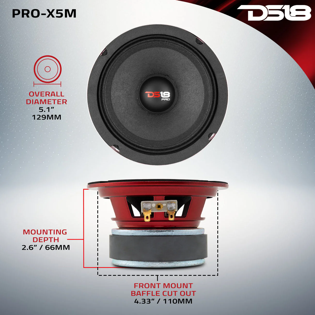 PRO-X5.4M Mid-Range Loudspeaker 150 Watts Rms 4-Ohm - Image 7