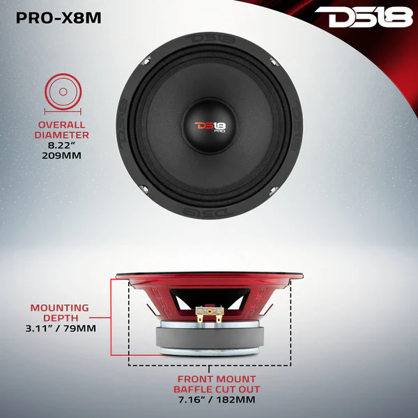 PRO-X8M DS18 PRO-X 8 Mid-Range Loudspeaker 275 Watts Rms 8-Ohm - Image 7